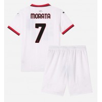 AC Milan Alvaro Morata #7 Udebanesæt Børn 2024-25 Kortærmet (+ Korte bukser)